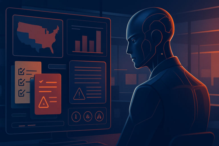 Обложка Neuroman AI: Регулирование ИИ в США: зачем вам трекер и где реальные риски